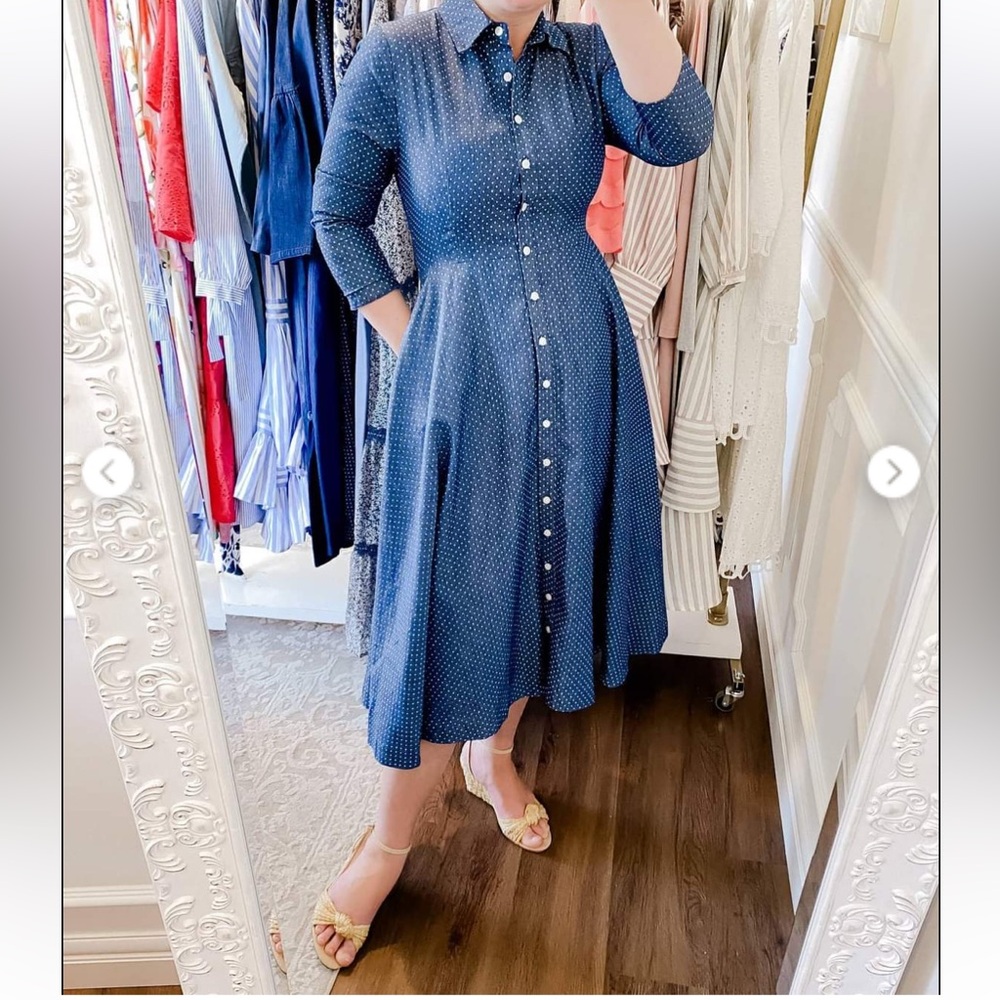 Picnic in the park Jean w/white polka dot DJ dress